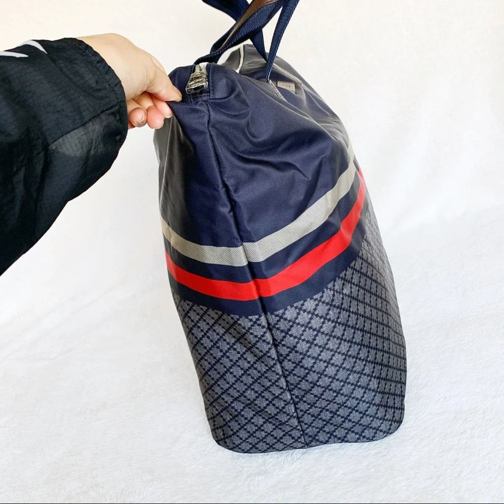 NWT Authentic Gucci Diamanté Web Nylon XL Zip Tote